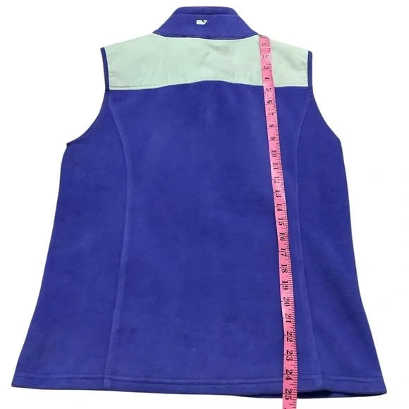 Vineyard vines Blue and Mint Sleeveless Fleece Vest - Picture 4 of 4
